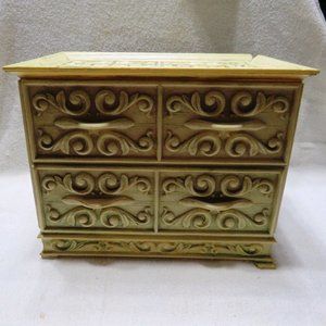 Lerner New York Faux Wood Trinket Box -- Gorgeous Vintage Storage Piece!